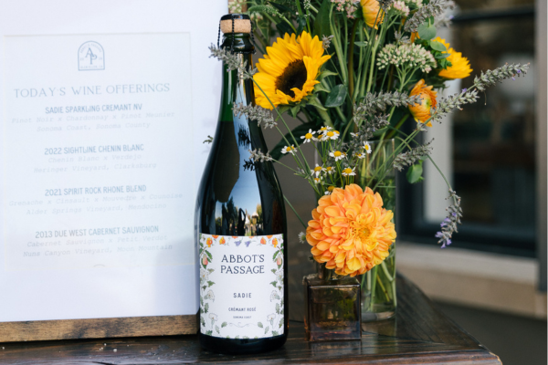 sparkling wine on a table